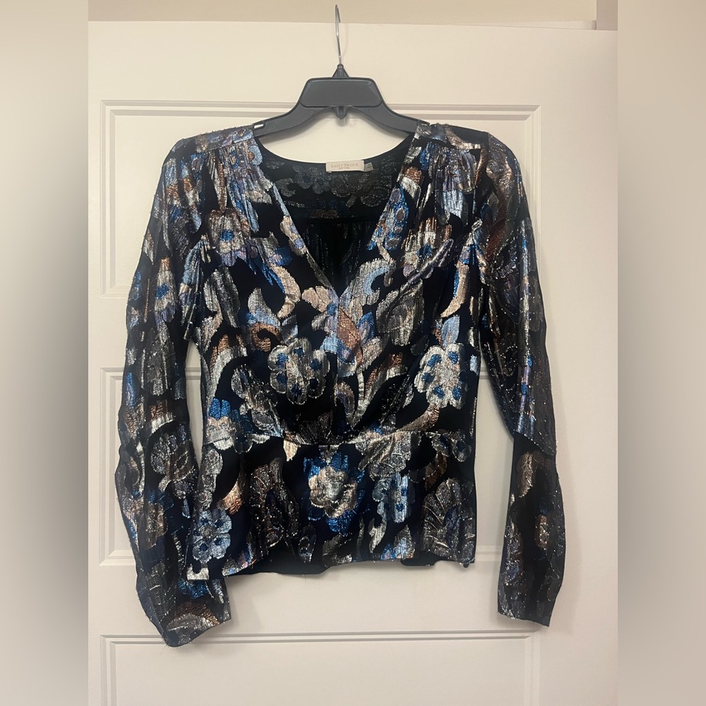 Ramy Brook Metallic Long Sleeve Top